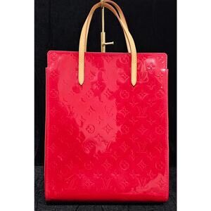 Louis Vuitton Red Monogram Vernis Reade MM Tote